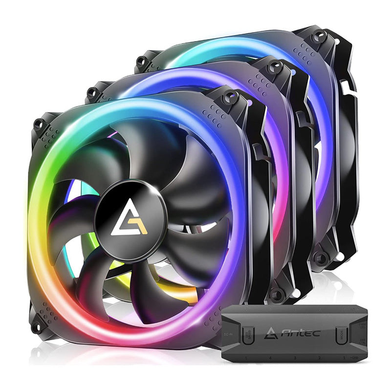 Antec Prizm 120mm ARGB 4-Pin Black PWM Fan - 3 Pack