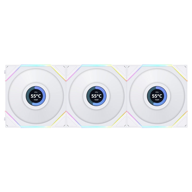 Lian Li UNI FAN TL LCD 120 ARGB 120mm White PWM Fan - 3 Pack