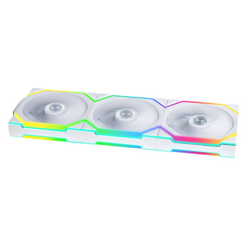 Lian Li Uni Fan 120mm SL Wireless Reverse Blade ARGB 4-Pin PWM White Fan with Controller - 3 Pack