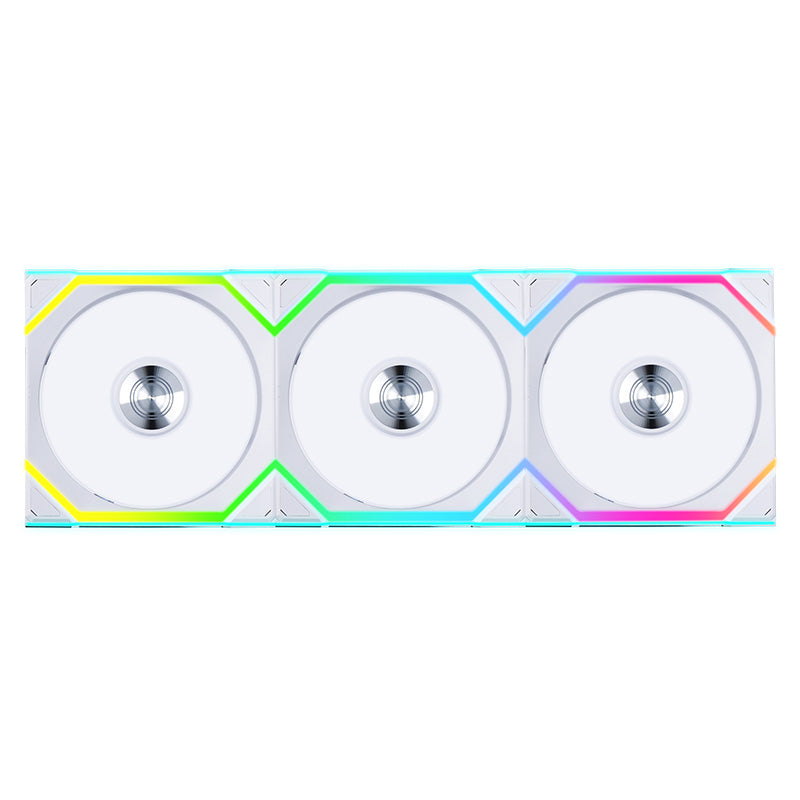 Lian Li Uni Fan 120mm SL Wireless Reverse Blade ARGB 4-Pin PWM White Fan with Controller - 3 Pack