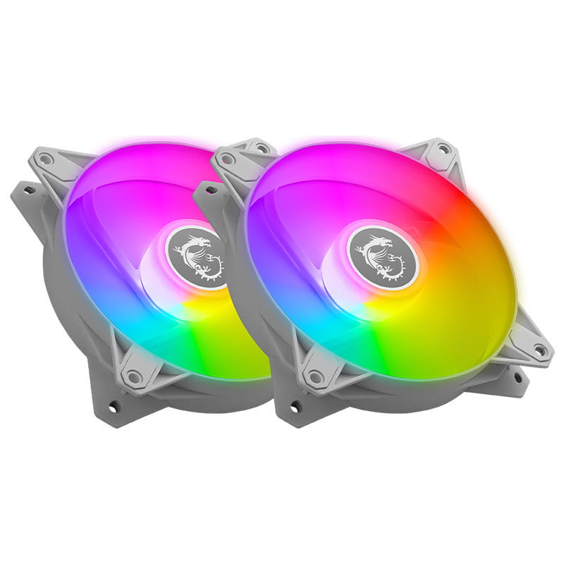 MSI MPG F120 ARGB 120mm Case Fan - White 2 Pack