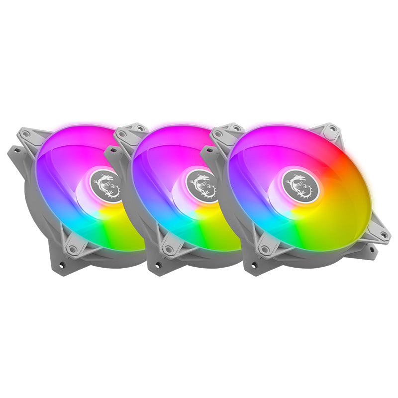 MSI MPG F120 ARGB 120mm Case Fan - White 3 Pack