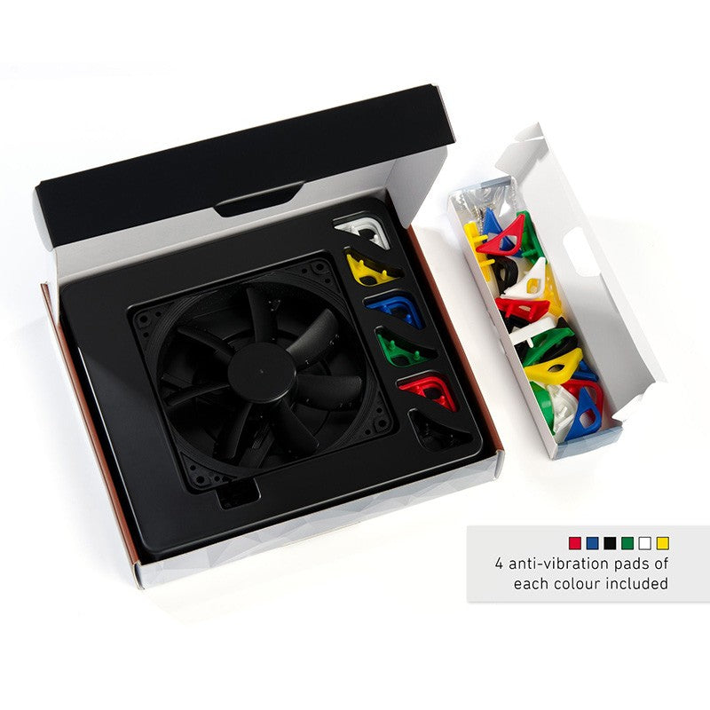Noctua 120mm 1200RPM PWM Fan with 6 Colour Swappable Anti-Vibration Pads + Chromax Black Swap