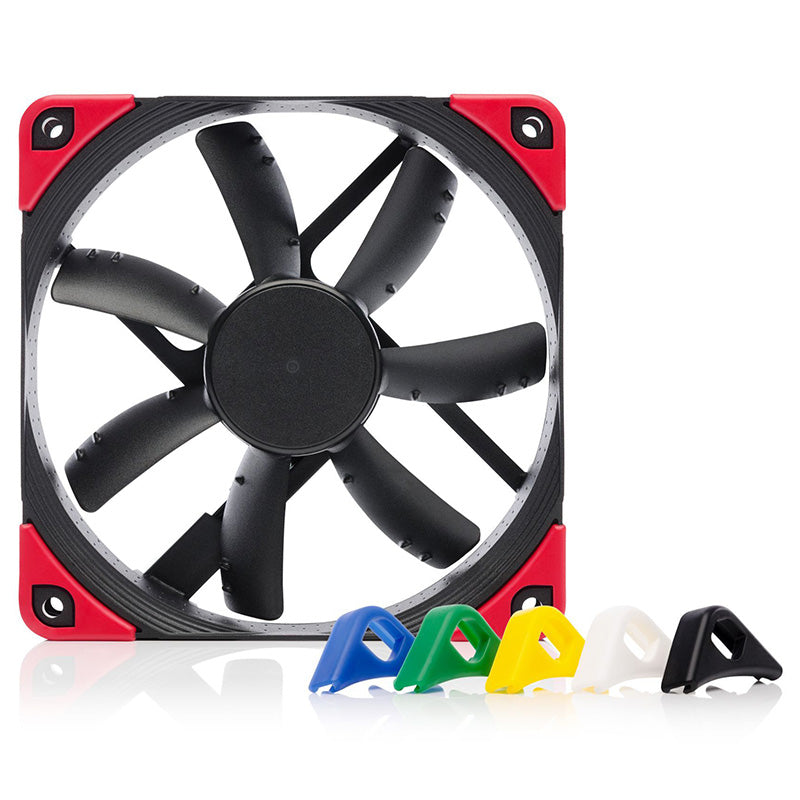 Noctua 120mm 1200RPM PWM Fan with 6 Colour Swappable Anti-Vibration Pads + Chromax Black Swap
