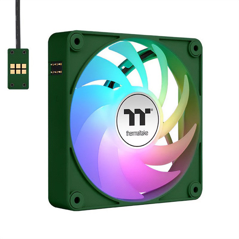 Thermaltake CT120 EX 120mm Standard Blades ARGB 4-Pin PWM Racing Green Fan - 3 Pack