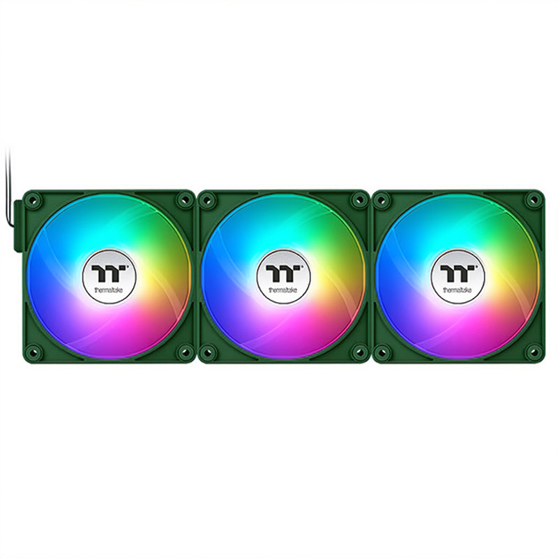 Thermaltake CT120 EX 120mm Standard Blades ARGB 4-Pin PWM Racing Green Fan - 3 Pack