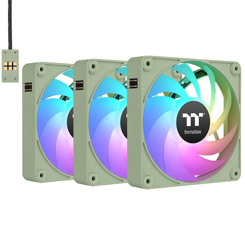 Thermaltake CT140 EX ARGB Standard Blades 140mm PWM Matcha Green Fan - 3 Pack