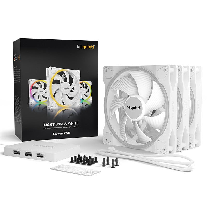 be quiet! Light Wings 140mm White PWM Fan - 3 Pack