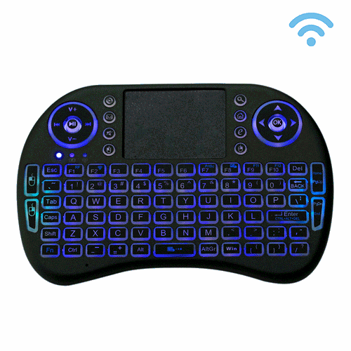 Wireless Mini Keyboard Remote Control Touchpad Mouse Combo Controller with RGB Backlit for Smart TV Android TV Box PC IPTTV 2.4GHz