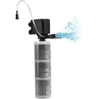XpertMatic DB-368F 3 Stages 475 GPH Aquarium Filter for Up to 120 Gallon Fish Tank, Submersible Internal Fish Tank Filter with Water Pump, Power Filte