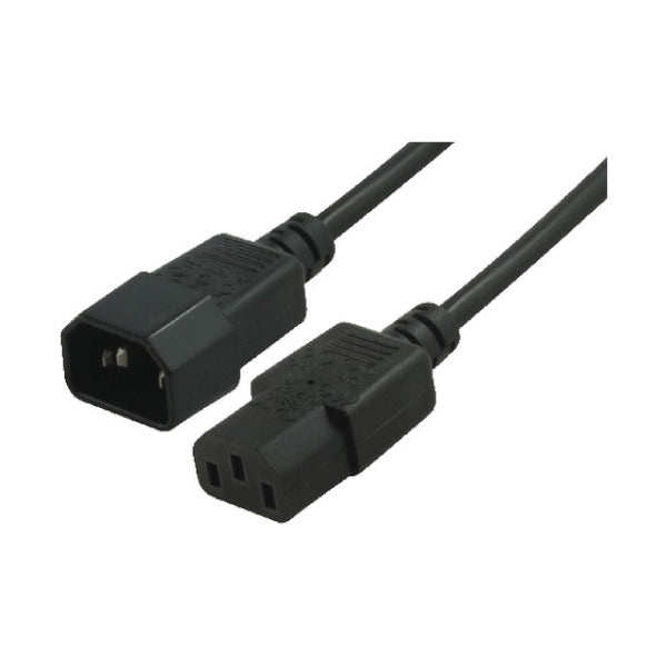 Power Cable Extension IEC-C14 Male - IEC-C13 Female PC to Monitor 1meter