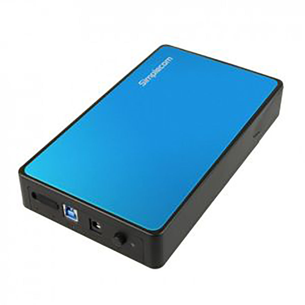 Simplecom Tool Free 3.5in USB 3.0 Hard Drive Enclosure Blue