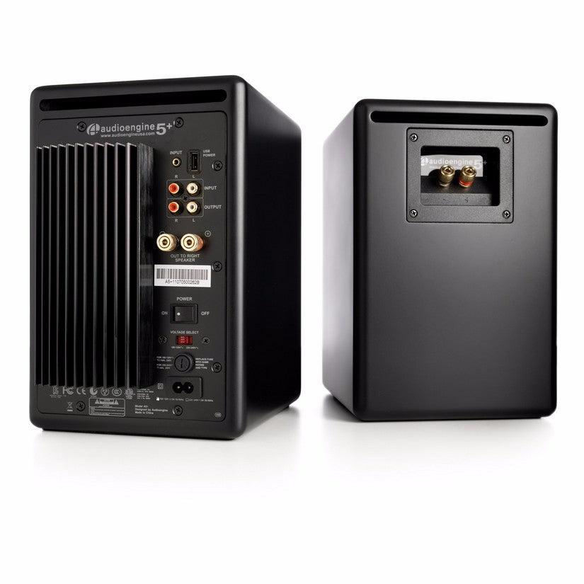 Audioengine 5+ Classic Powered Bookshelf Speakers Pair Satin Black