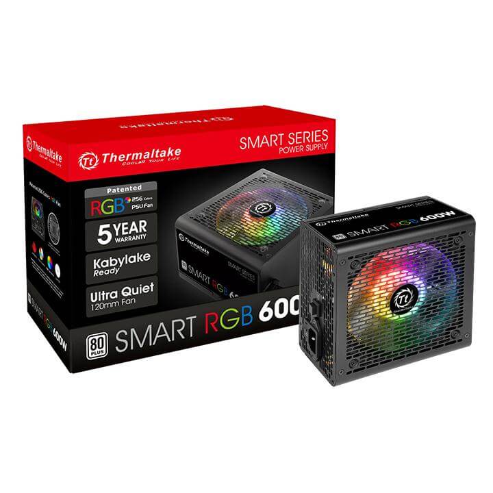 Thermaltake 600W Smart RGB 80+ ATX Power Supply