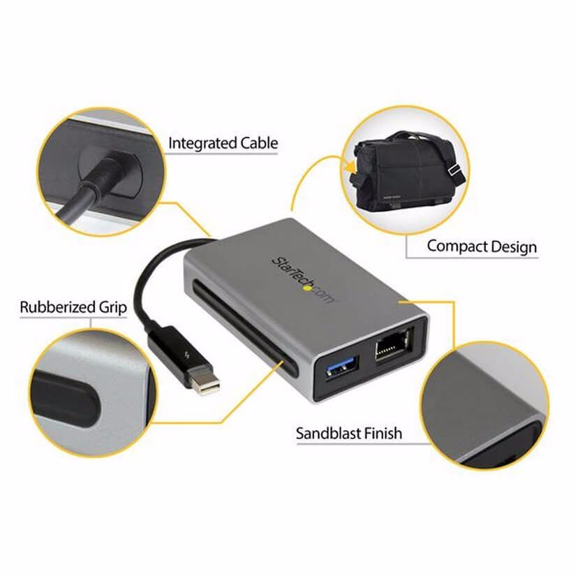 Startech Thunderbolt to Gigabit Ethernet + USB 3.0