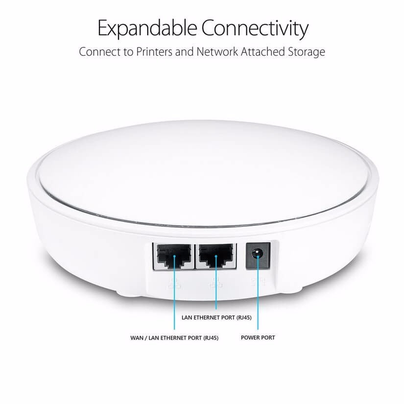 Asus Lyra AC2200 Whole-Home Wi-Fi System Mesh Network, AC Tri Band, Internal Antenna x 7, 3 Pack