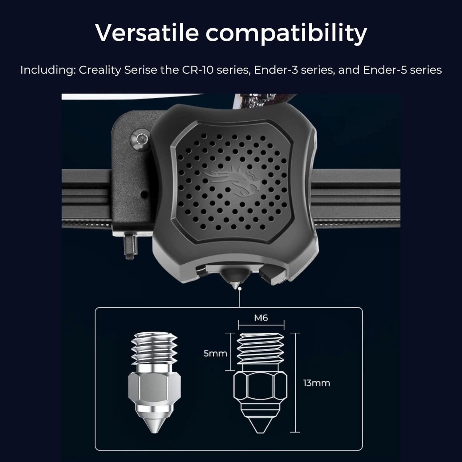 Creality High-end Copper Alloy Nozzle with High Temperature Wear Resistant