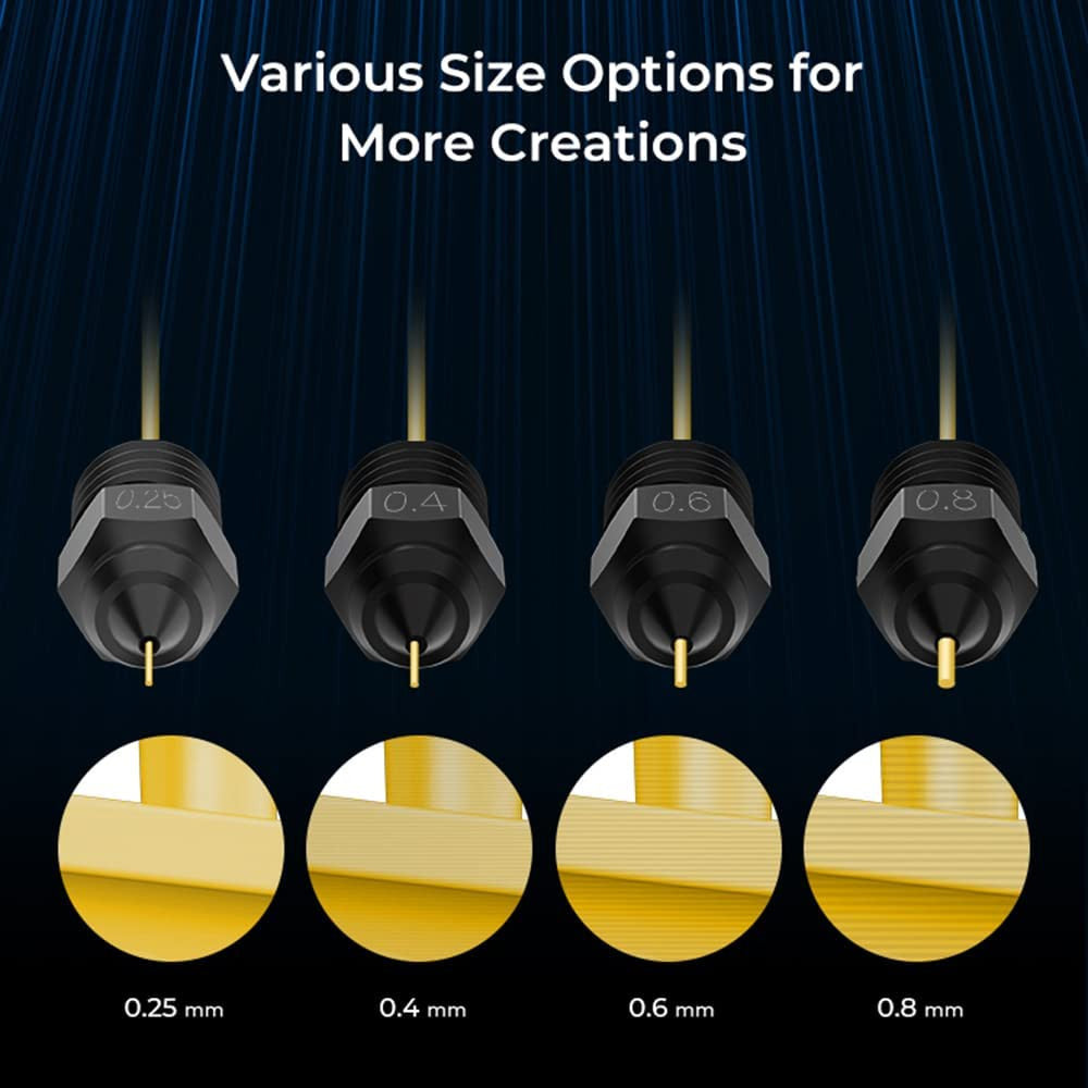 Creality High-end Hardened Steel Nozzle with High Temperature Wear Resistant
