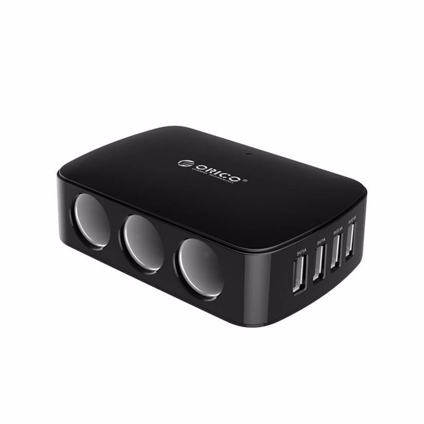 4 Port USB HUB in Car with 3 Cigarette Lighter Ports Orico