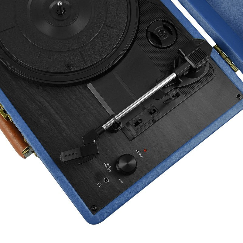 mBeat Woodstock Blue Retro Turntable Player