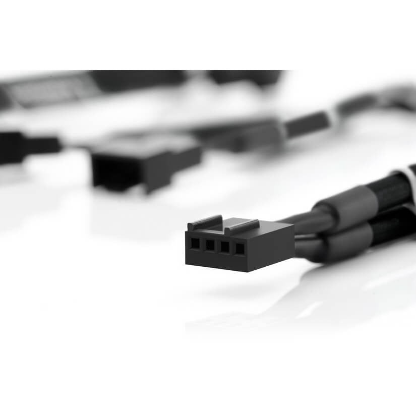 Noctua 11cm 4Pin PWM Fan Power Splitter Cables 3 Pack - Chromax Black