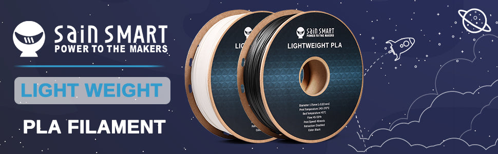 SainSmart Light Weight Filament 1.75mm, LW-PLA Low-Density Active Foaming 3D Printer Filament