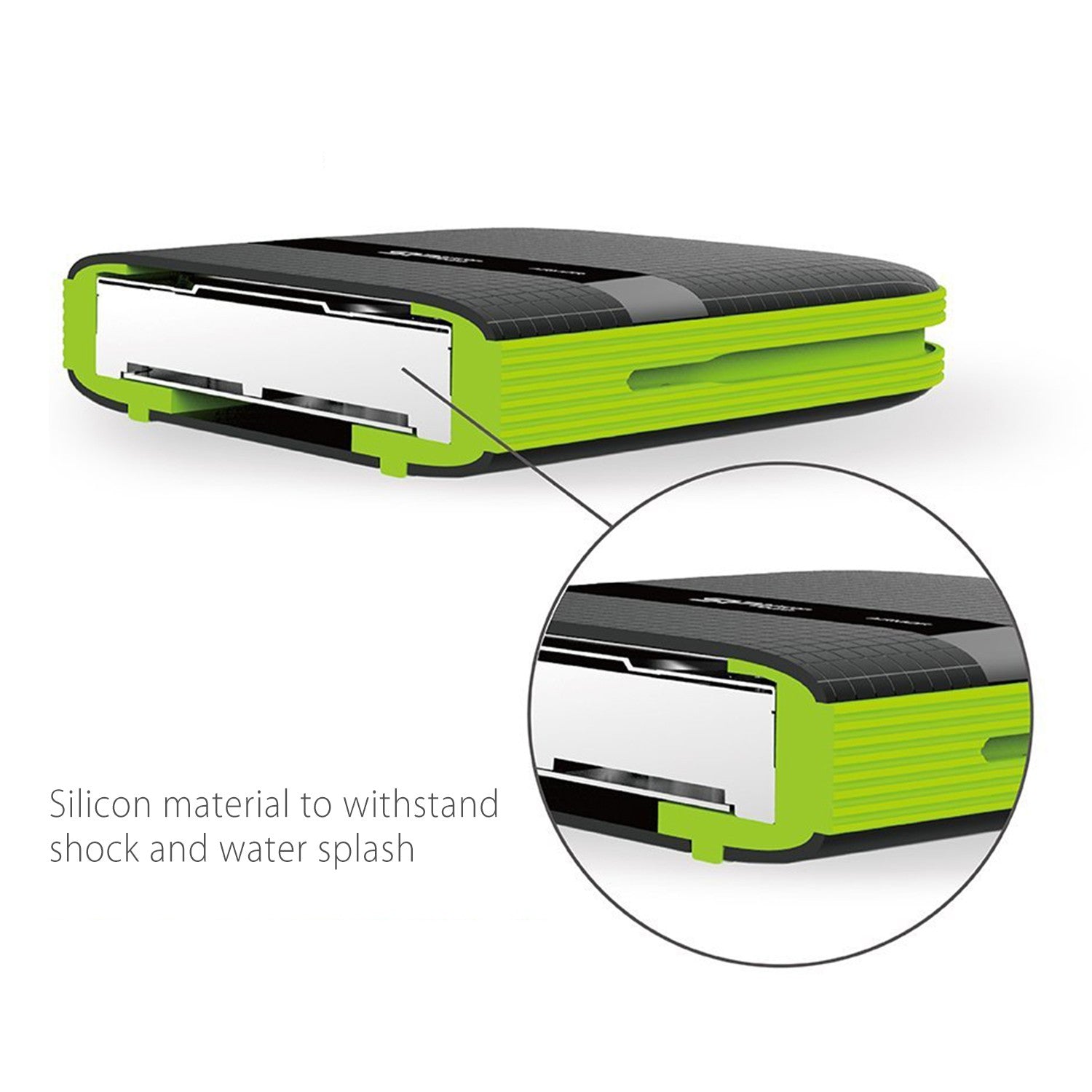 Silicon Power 4TB Armor A60 Rugged Shockproof & Water resistant Portable External Hard Drive USB 3.0 For PC,MAC,XBOX,PS4,PS5 - Green