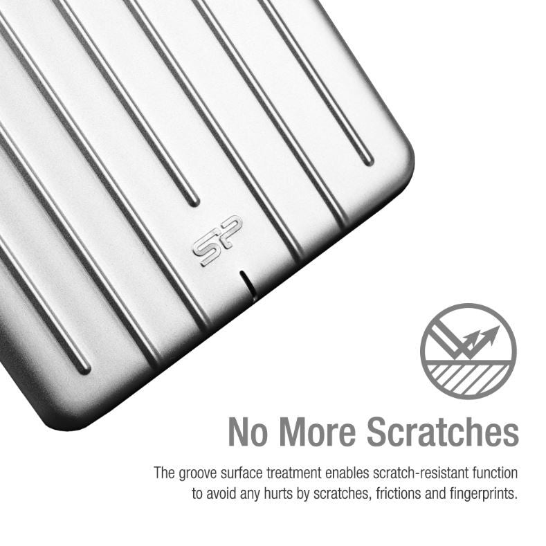 Silicon Power 512GB B75 USB C Scratch Resistant & Waterproof Portable External SSD with USB C to USB A cable