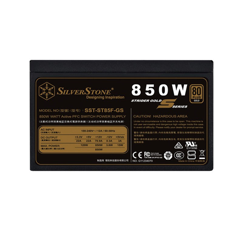 SilverStone 850W Strider Gold S 80+ Gold Fully Modular ATX Power Supply