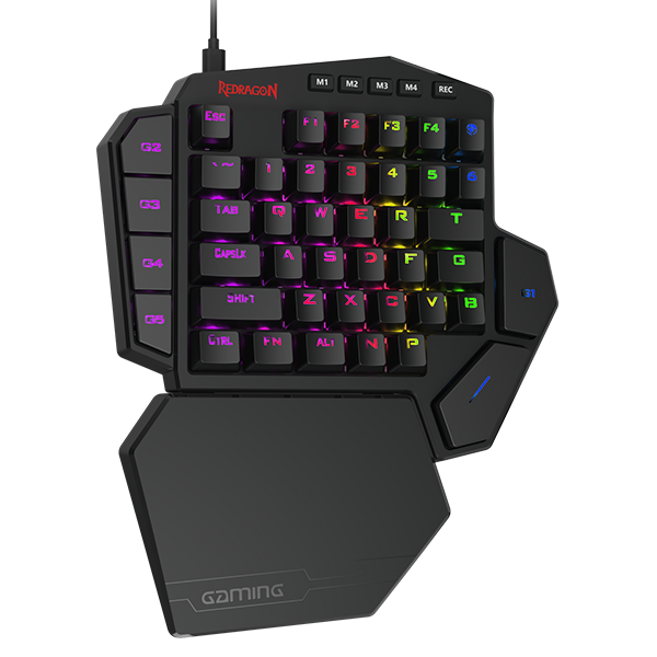 Redragon K585 DITI One-Handed RGB Mechanical Gaming Keyboard,Blue Switch