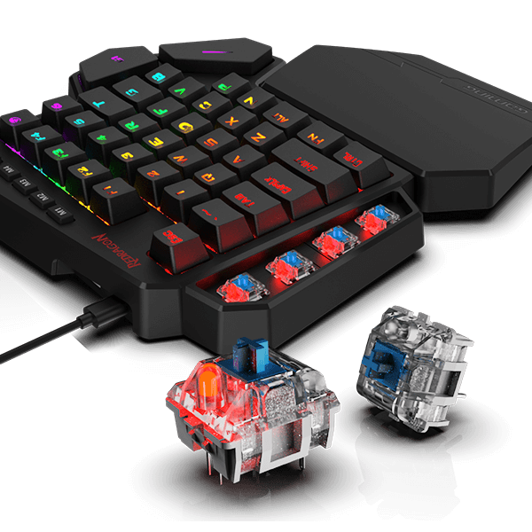 Redragon K585 DITI One-Handed RGB Mechanical Gaming Keyboard,Blue Switch