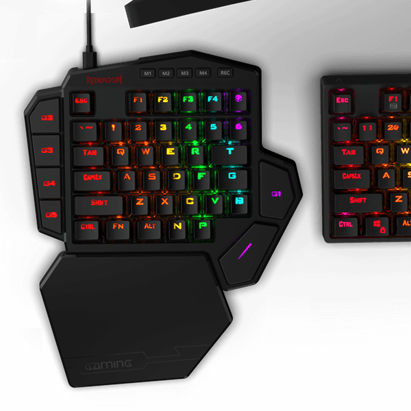 Redragon K585 DITI One-Handed RGB Mechanical Gaming Keyboard,Blue Switch
