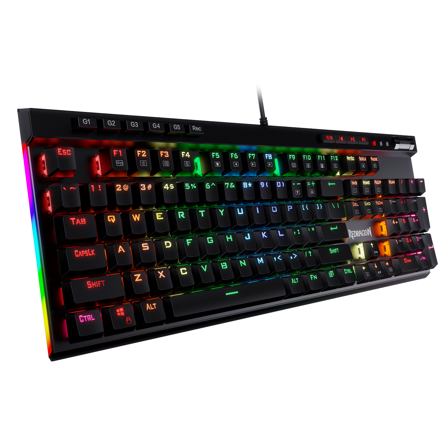 Redragon K580 VATA RGB LED Backlit Mechanical Gaming Keyboard, Brown Switch