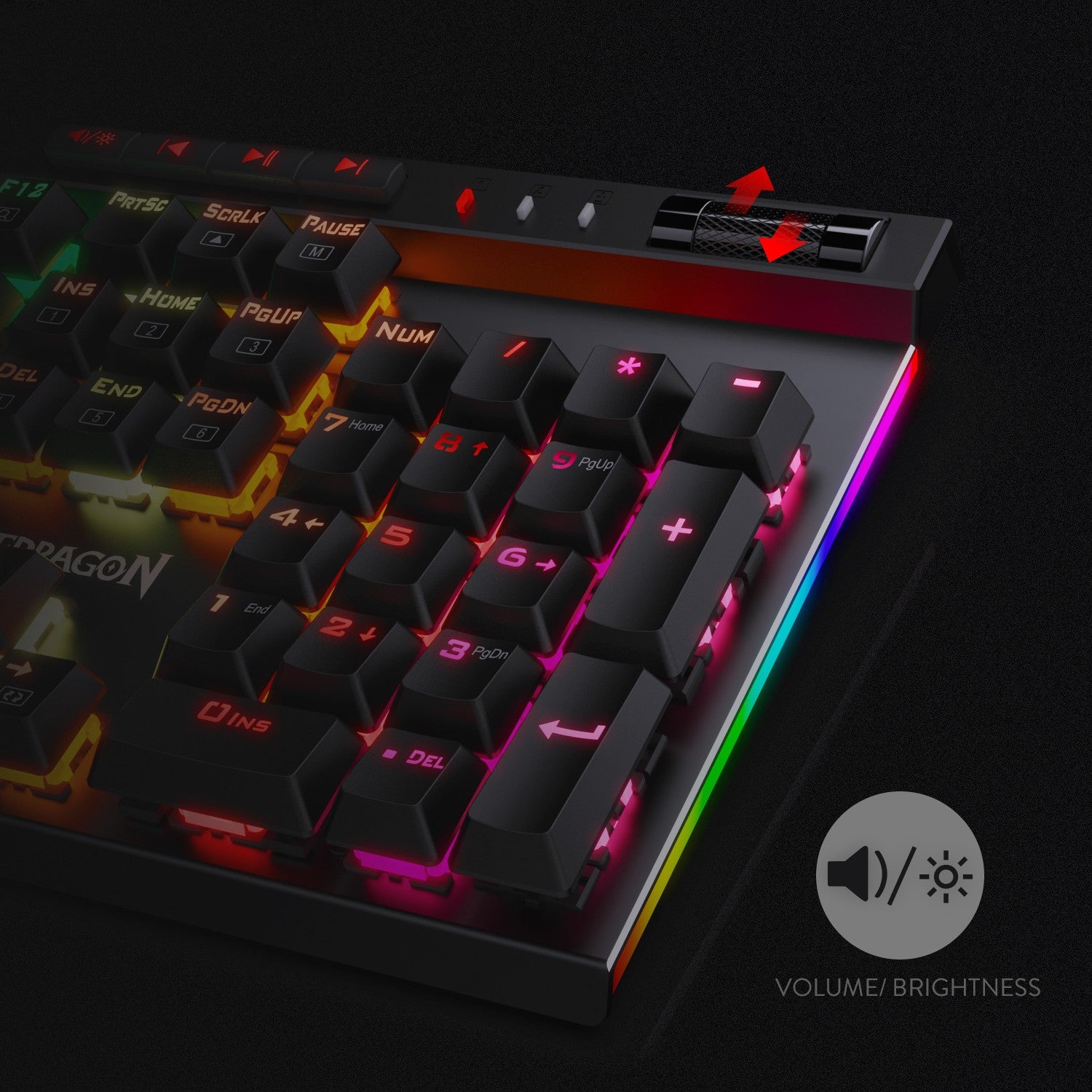 Redragon K580 VATA RGB LED Backlit Mechanical Gaming Keyboard, Brown Switch
