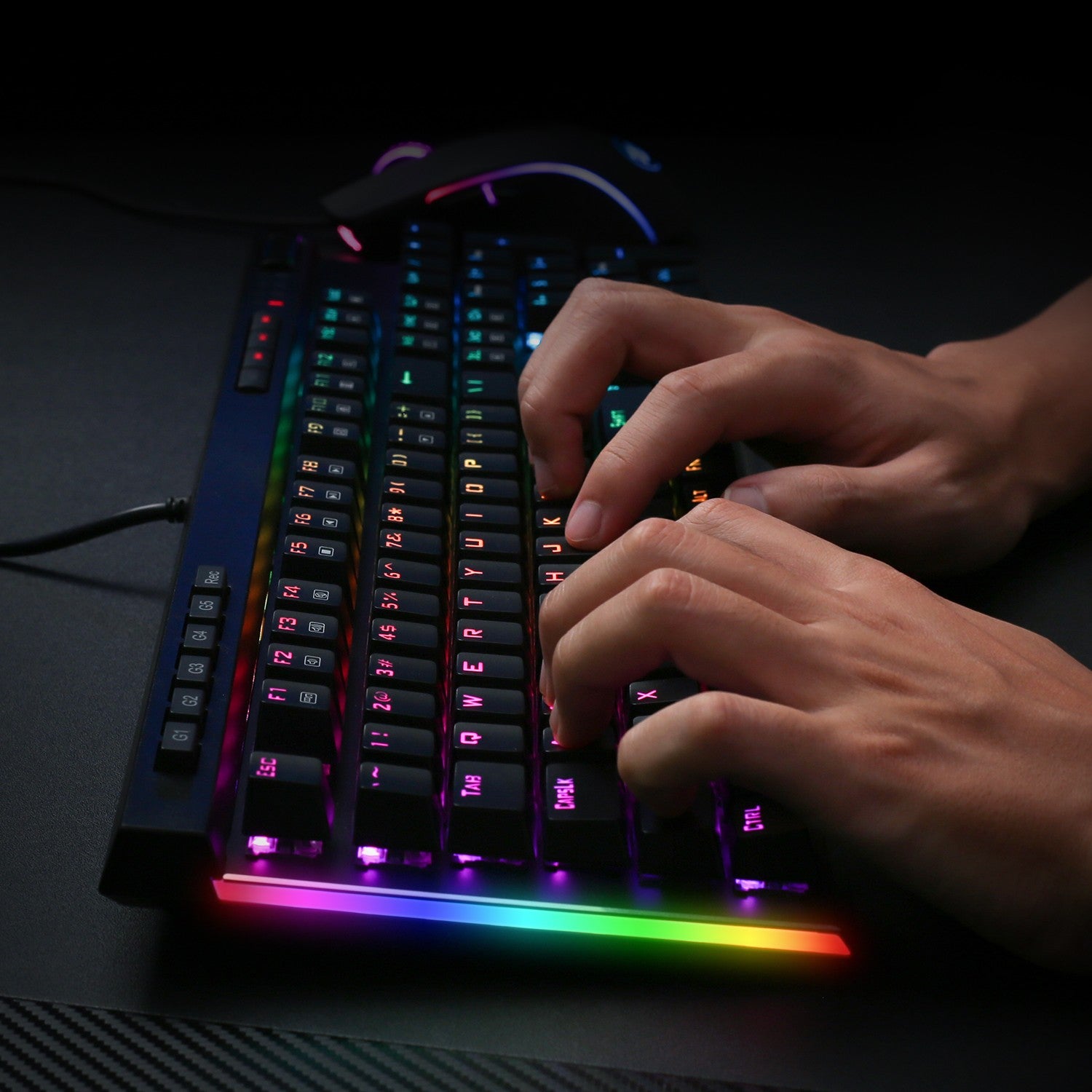 Redragon K580 VATA RGB LED Backlit Mechanical Gaming Keyboard, Brown Switch