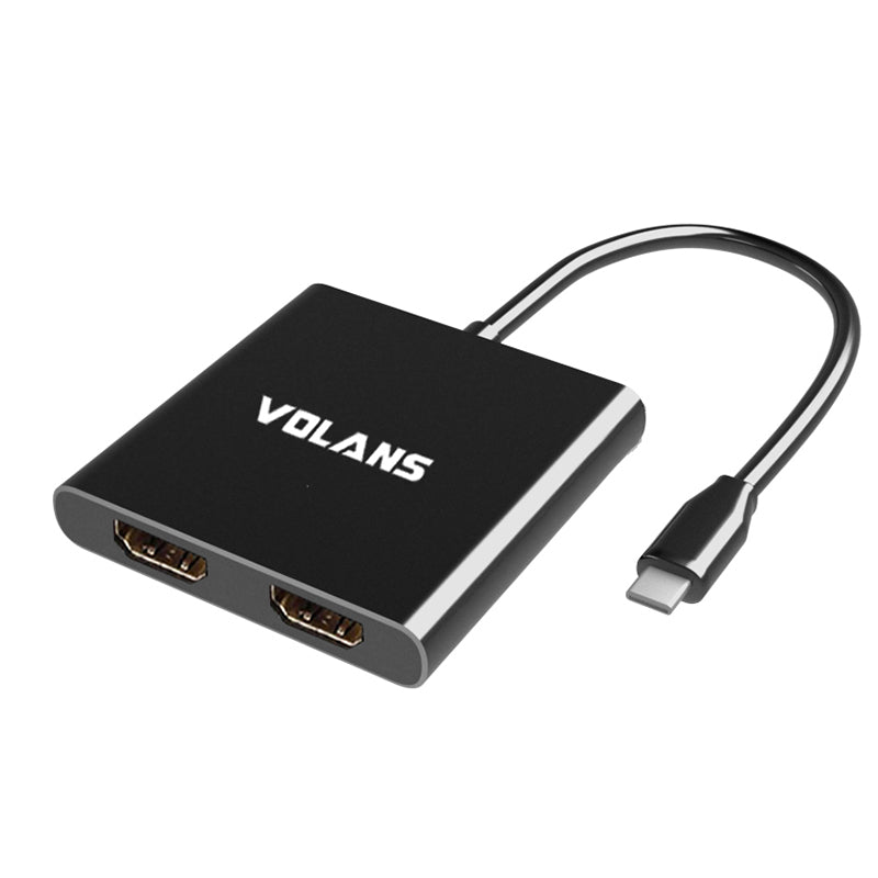 Volans Aluminium USB-C to Dual HDMI 2.0 Adapter