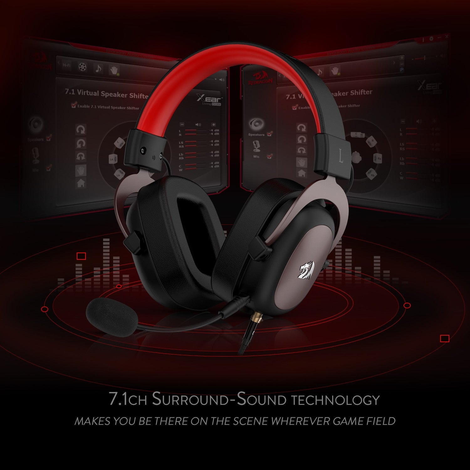 Redragon H510 Wired Gaming Headset - 7.1 Surround Sound - Memory Foam Ear Pads