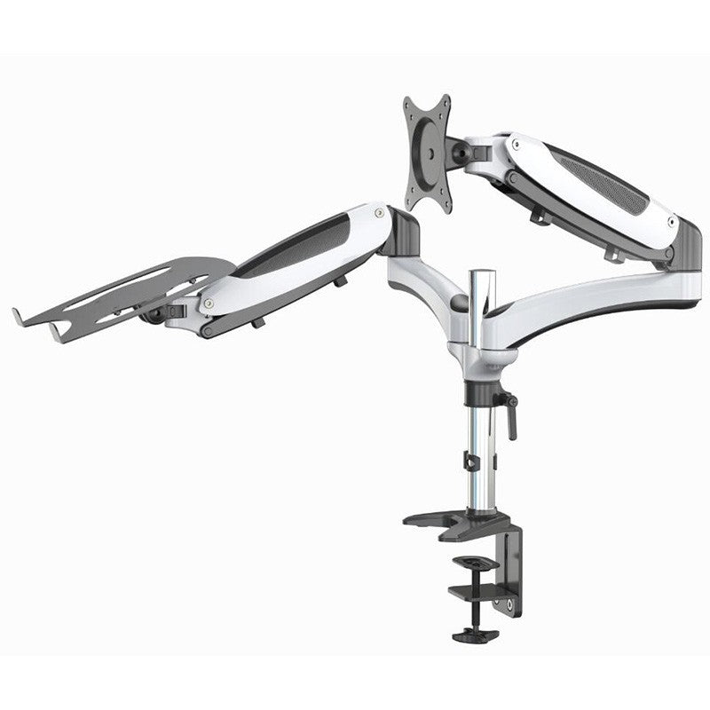 VisionMount Gas Spring Desk Clamp Aluminium Single Monitor & Notebook Holder