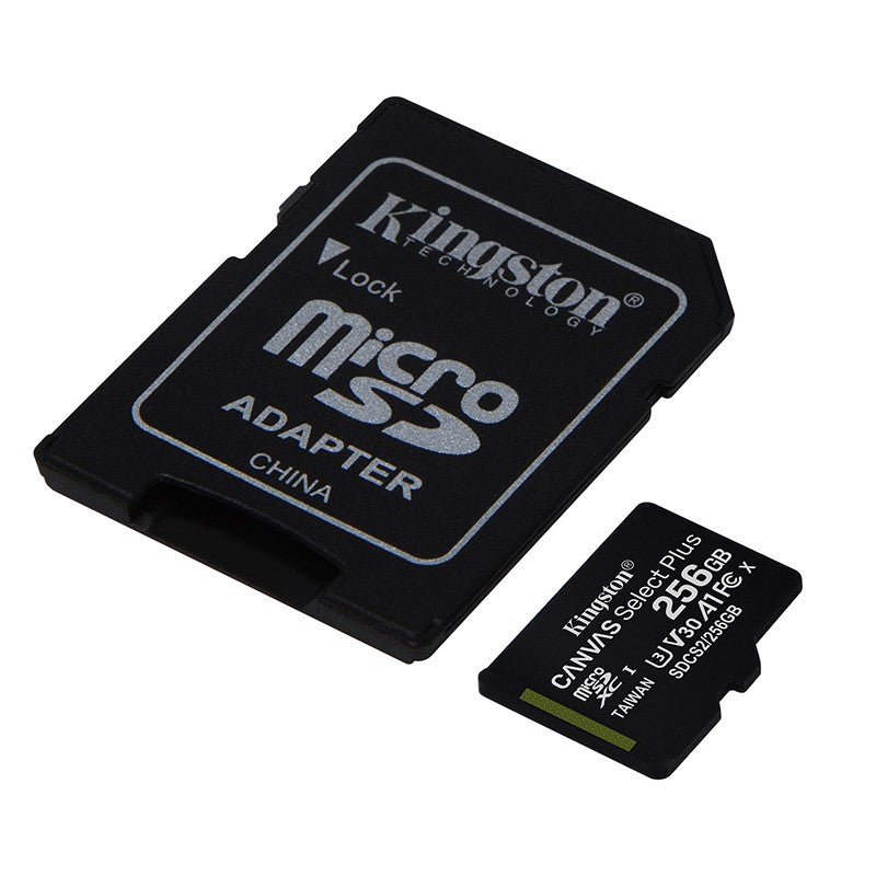 Kingston Canvas Select 256GB C10 100MB/s MicroSDXC Card