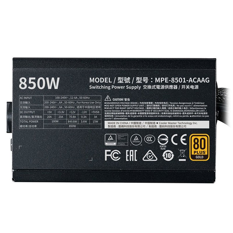 Cooler Master 850W MWE 80+ Gold ATX Power Supply