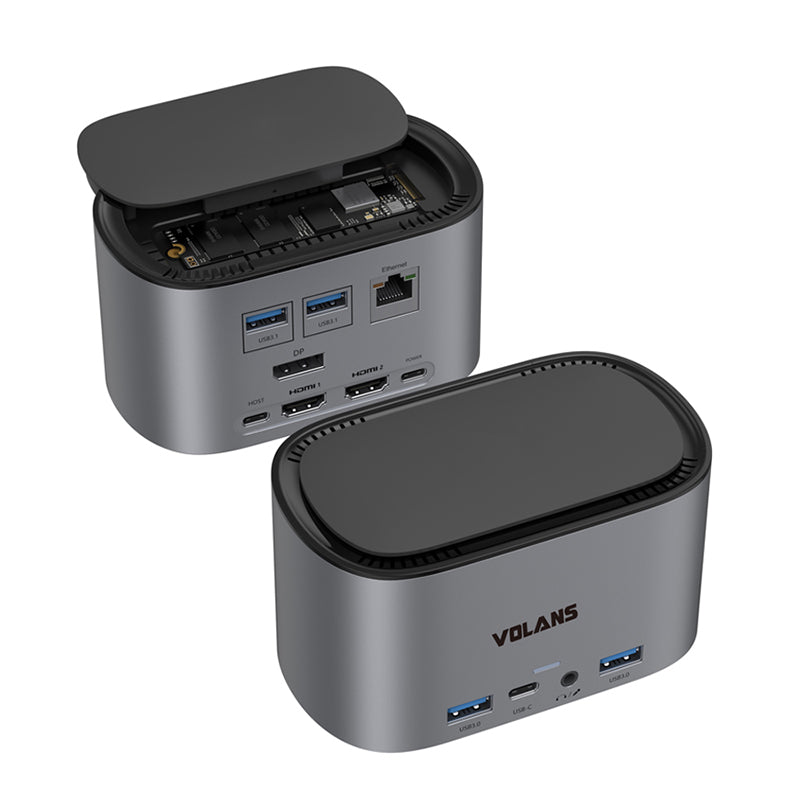 Volans Aluminium 12 in 1 Triple Display Multifunctional Type C Hub