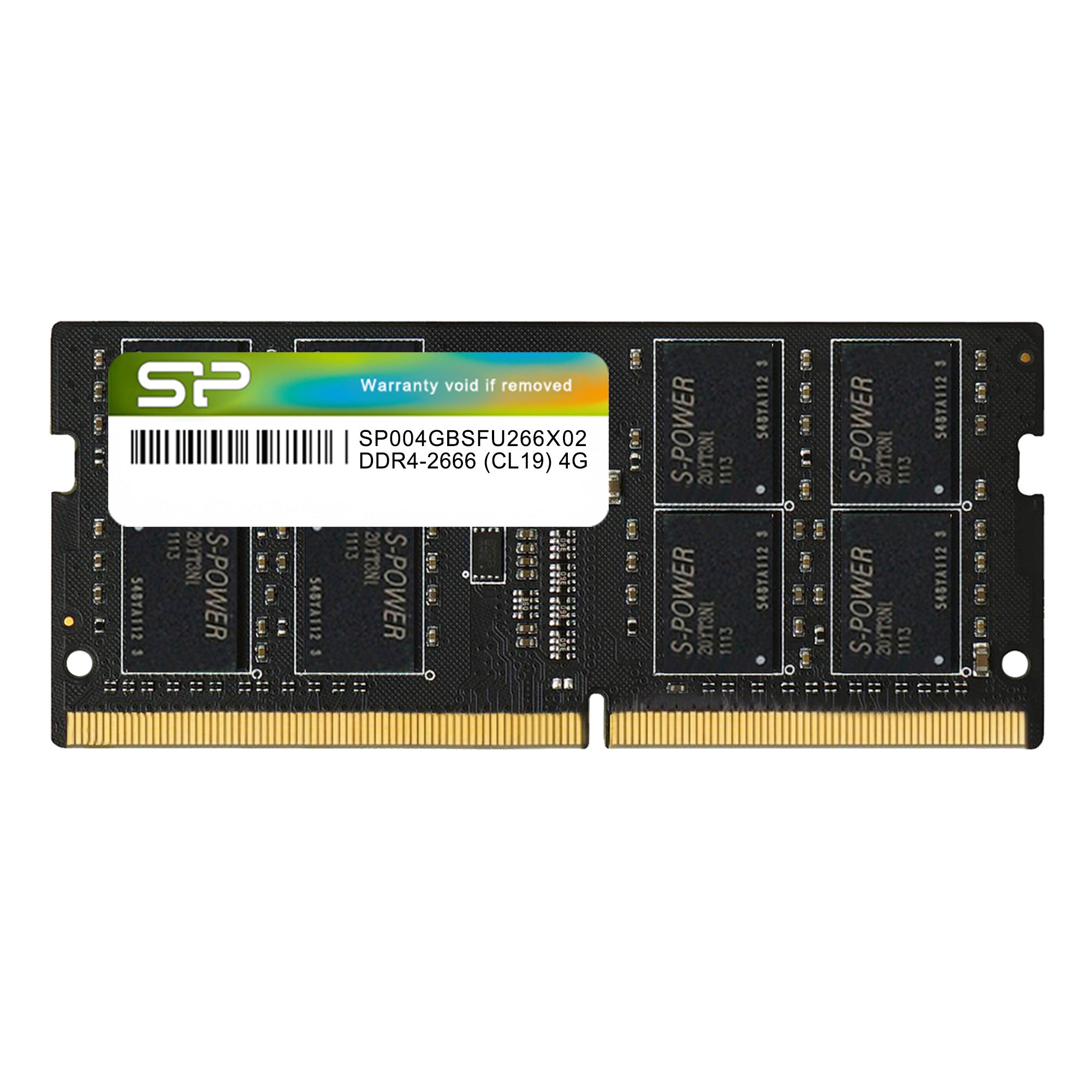 Silicon Power 4GB SP004GBSFU266X02 2666Mhz CL19 DDR4 SODIMM Laptop RAM