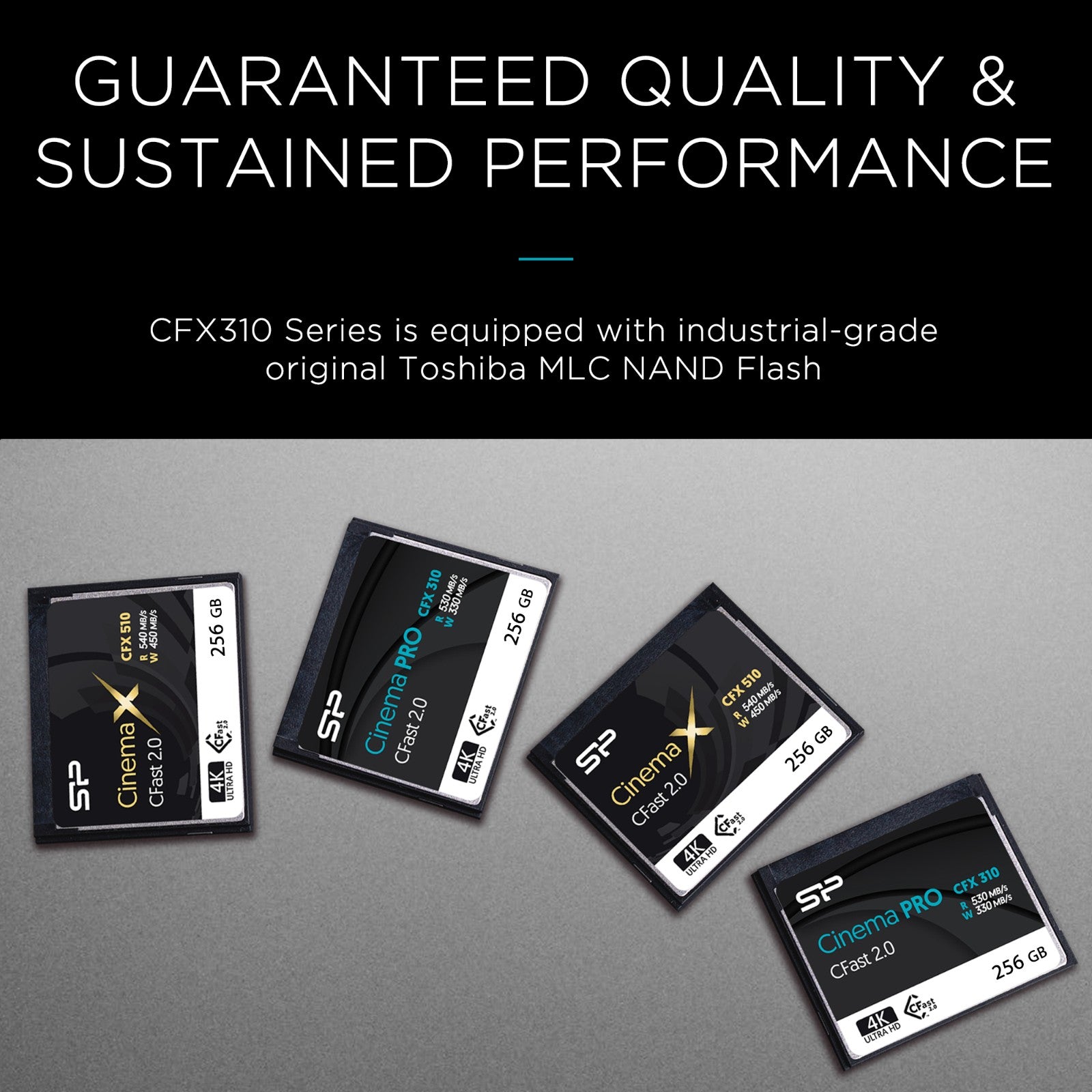 Silicon Power 256GB CFast 2.0 CinemaPro 530MB/s CFX310 MLC Memory Card