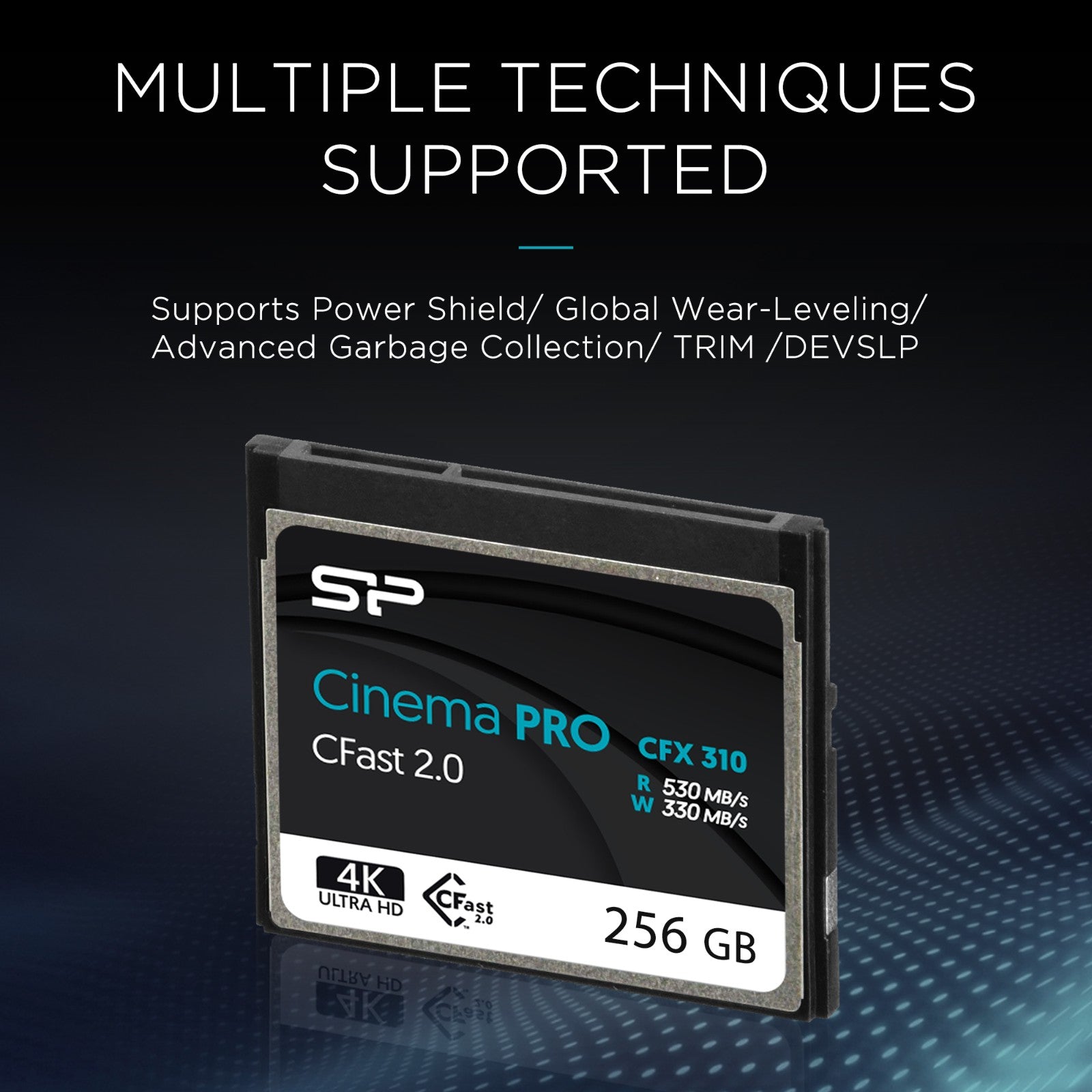 Silicon Power 256GB CFast 2.0 CinemaPro 530MB/s CFX310 MLC Memory Card