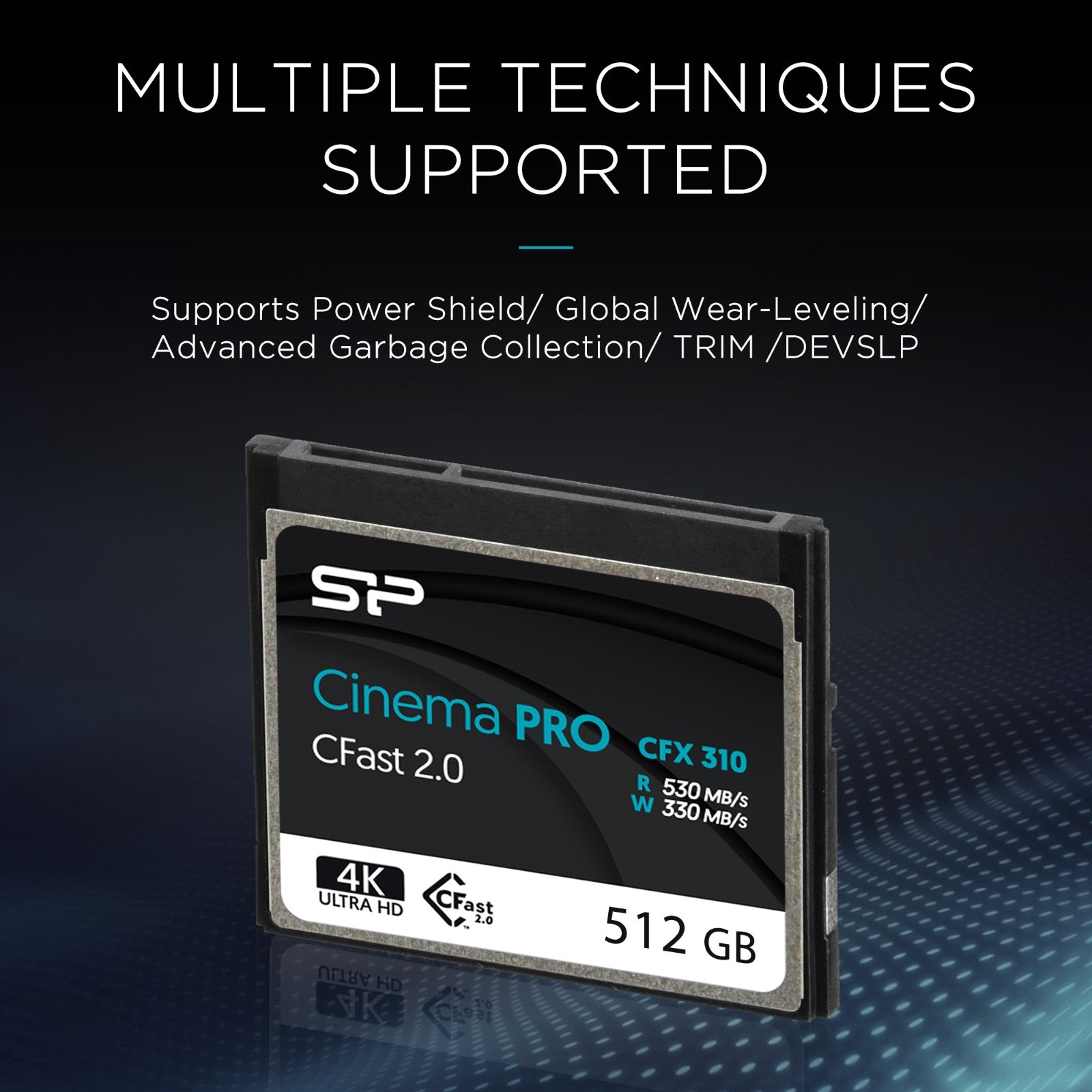 Silicon Power 512GB CFast 2.0 CinemaPro 530MB/s CFX310 MLC Memory Card