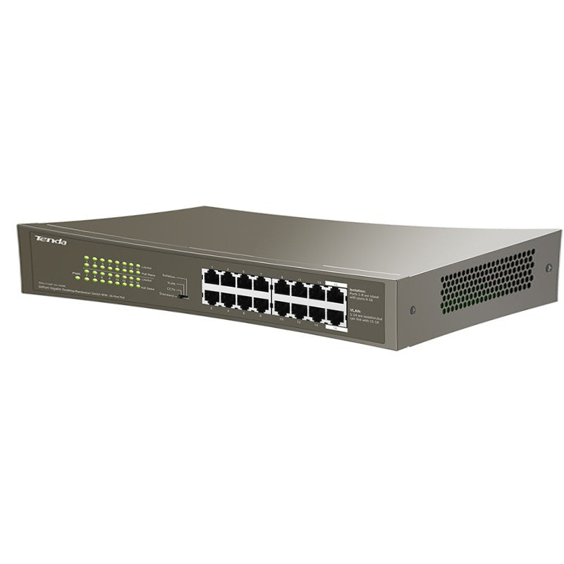 Tenda 16 Port Gigabit Desktop/Rackmount Switch With 16-Port PoE