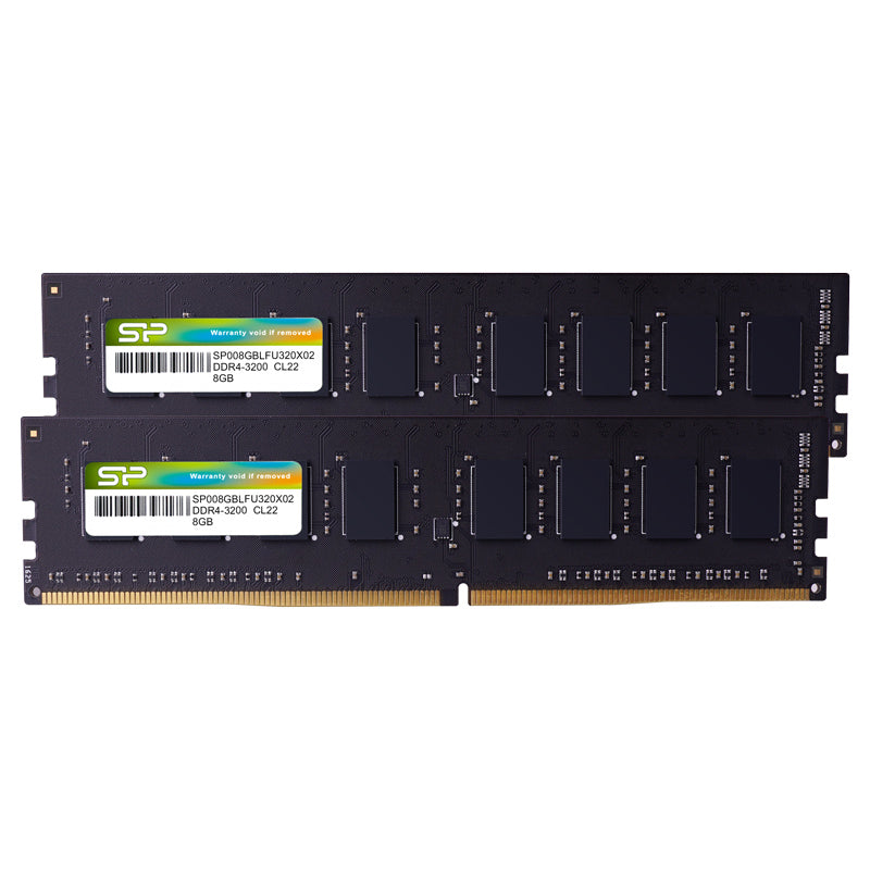 Silicon Power 16GB SP016GBLFU320X22 CL22 UDIMM 3200MHz DDR4 RAM Dual Desktop Memory