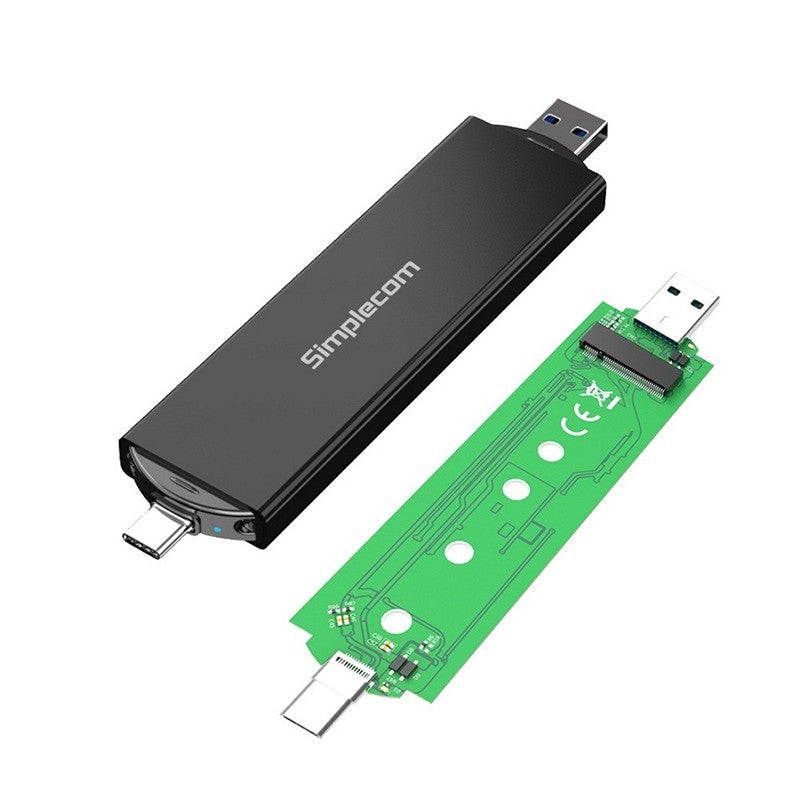 Simplecom NVMe SATA M.2 SSD to USB 3.2 Gen 2 Dual USB Connector Enclosure