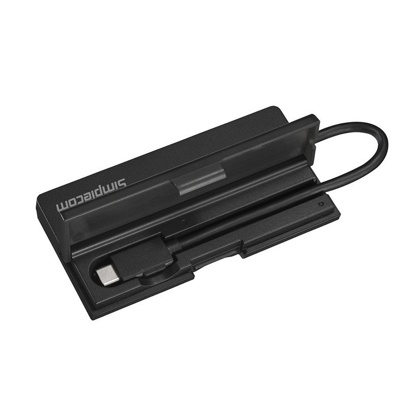 Simplecom Portable USB-C to 4 Port USB-A Hub - Black