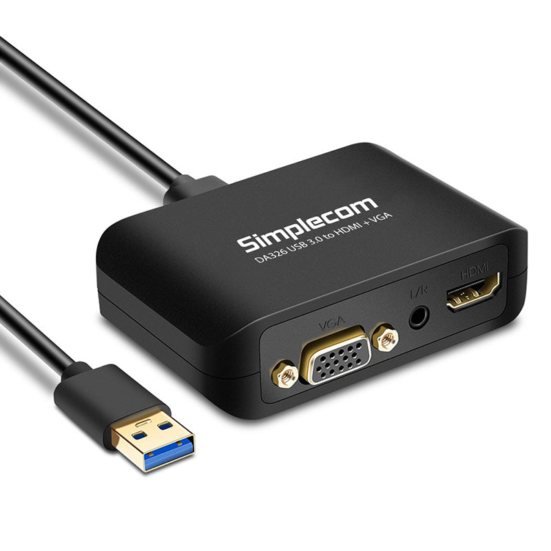 Simplecom USB 3.0 to HDMI VGA with 3.5mm Audio Video Adapter